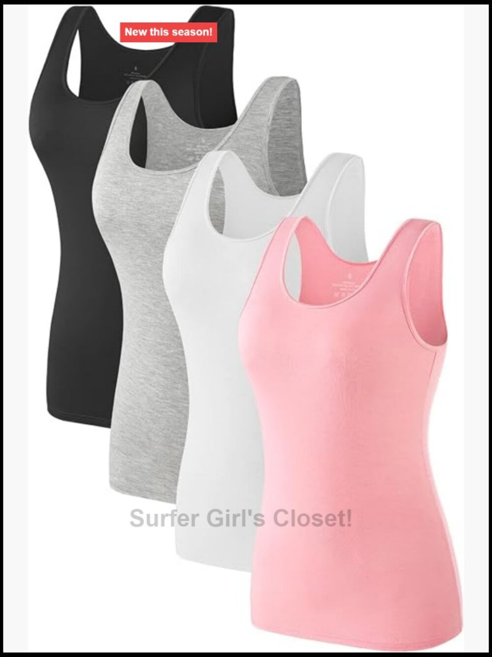 Women's 4 Pack Tank Tops Sleeveless Seamless Soft Modal Spandex Casual Layering